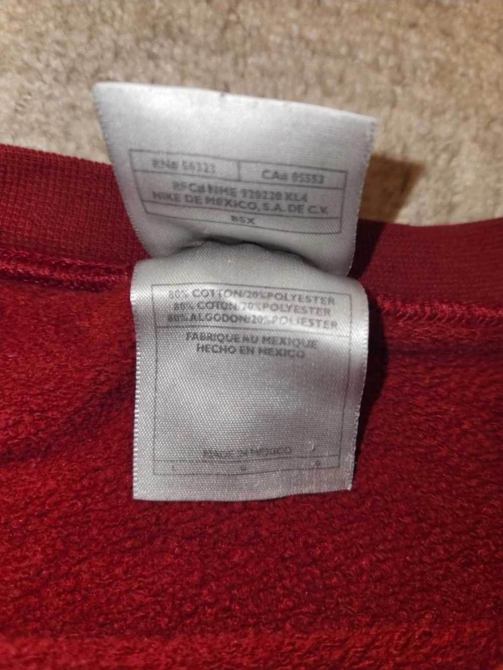 Nike Men's Deep Red Crewneck Sweatshirt